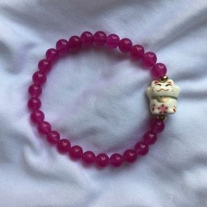 Lucky Cat Jadite Bracelet